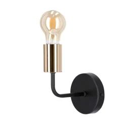 Sklep Kaja Czarno-złoty kinkiet bez klosza 21-56528 SPILL | Kaja Oświetlenie