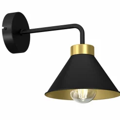 Sklep Kaja Czarno-złoty kinkiet ścienny, na jedną żarówkę LX 0624 z serii DEMET