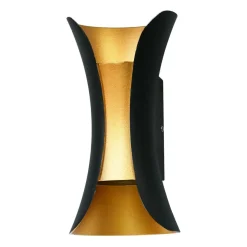 Sklep Kaja Czarno-złoty kinkiet elewacyjny PL-356-M BK+GD DANTE | Kaja