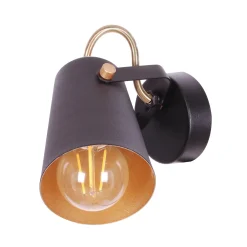 Sklep Kaja Czarno-złoty kinkiet w stylu industrialnym K-8114 z serii NOKA | Kaja