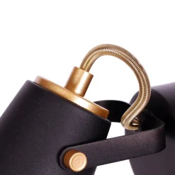 Sklep Kaja Czarno-złoty kinkiet w stylu industrialnym K-8114 z serii NOKA | Kaja