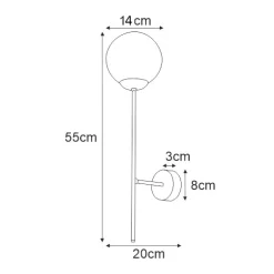 Sklep Kaja Czarno-złoty kinkiet z białym kloszem K-4916 ISLA | Kaja Oświetlenie
