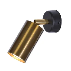 Sklep Kaja Czarno-złoty kinkiet z regulacją ustawienia K-4900 ALTER | Kaja