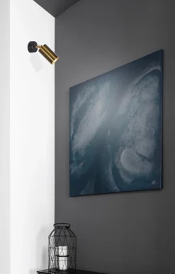 Sklep Kaja Czarno-złoty kinkiet z regulacją ustawienia K-4900 ALTER | Kaja