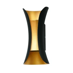 Sklep Kaja Czarno-złoty kinkiet zewnętrzny l PL-356-S BK+GD DANTE | Kaja