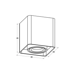 Sklep Kaja Czarny downlight natynkowy GU10 20039-BK QUADRY SL 1 | Kaja