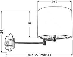 Sklep Kaja Czarny kinkiet ścienny z ruchomym ramieniem 21-27580 z serii ALEXIA | Kaja Oświe