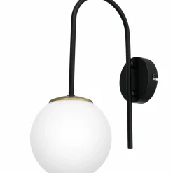 Sklep Kaja Czarny kinkiet ścienny ze złotym podkloszem LX 3198 z serii CAMBRIDGE