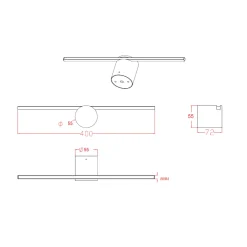 Sklep Kaja Czarny kinkiet do łazienki 40cm 6W LP-777/1W M BK z serii MODERN SLIM