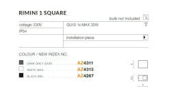 Sklep Kaja kinkiet elewacyjny na taras GU10 AZ4267 RIMINI | Kaja