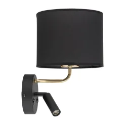 Sklep Kaja Czarny kinkiet z dwoma włącznikami TK 4234 RICHI | Kaja Oświetlenie