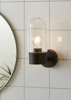 Sklep Kaja Czarny kinkiet z kloszem do łazienki 107800 | Kaja Oświetlenie