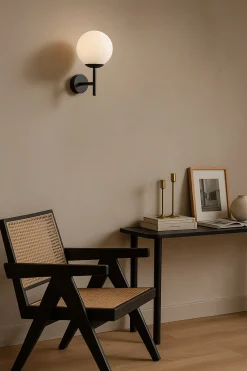 Sklep Kaja Czarny kinkiet z kloszem do przedpokoju K-4884 FARO | Kaja Oświetlenie