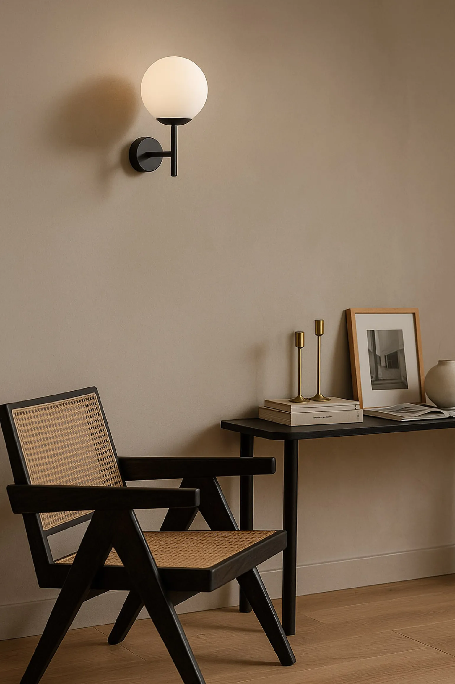 Sklep Kaja Czarny kinkiet z kloszem do przedpokoju K-4884 FARO | Kaja Oświetlenie