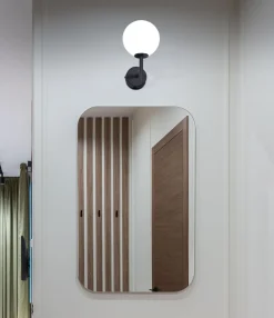 Sklep Kaja Czarny kinkiet z kloszem do przedpokoju K-4884 FARO | Kaja Oświetlenie