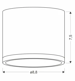 Sklep Kaja Czarny, nieruchomy reflektor sufitowy LED 2275949 TUBA | Kaja