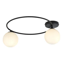 Sklep Kaja Czarny okrąg sufitowy z białymi kulami 1257/2 z serii SOPRA | Kaja