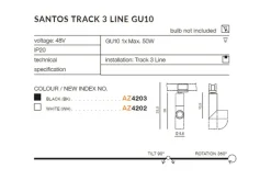 Sklep Kaja reflektor do szyny 3-fazowej GU10 AZ4203 SANTOS | Kaja
