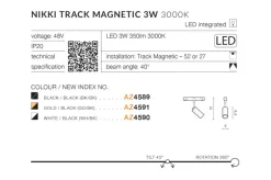 Sklep Kaja reflektor LED do szyny 1-fazowej AZ4589 NIKKI | Kaja