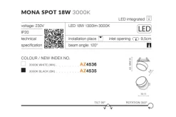 Sklep Kaja spot podtynkowy downlight LED 3000K AZ4535 MONA | Kaja