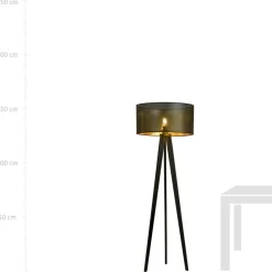 Sklep Kaja Czarny trójnóg z dwukolorowym abażurem 1148/LP1 ASTON | Kaja