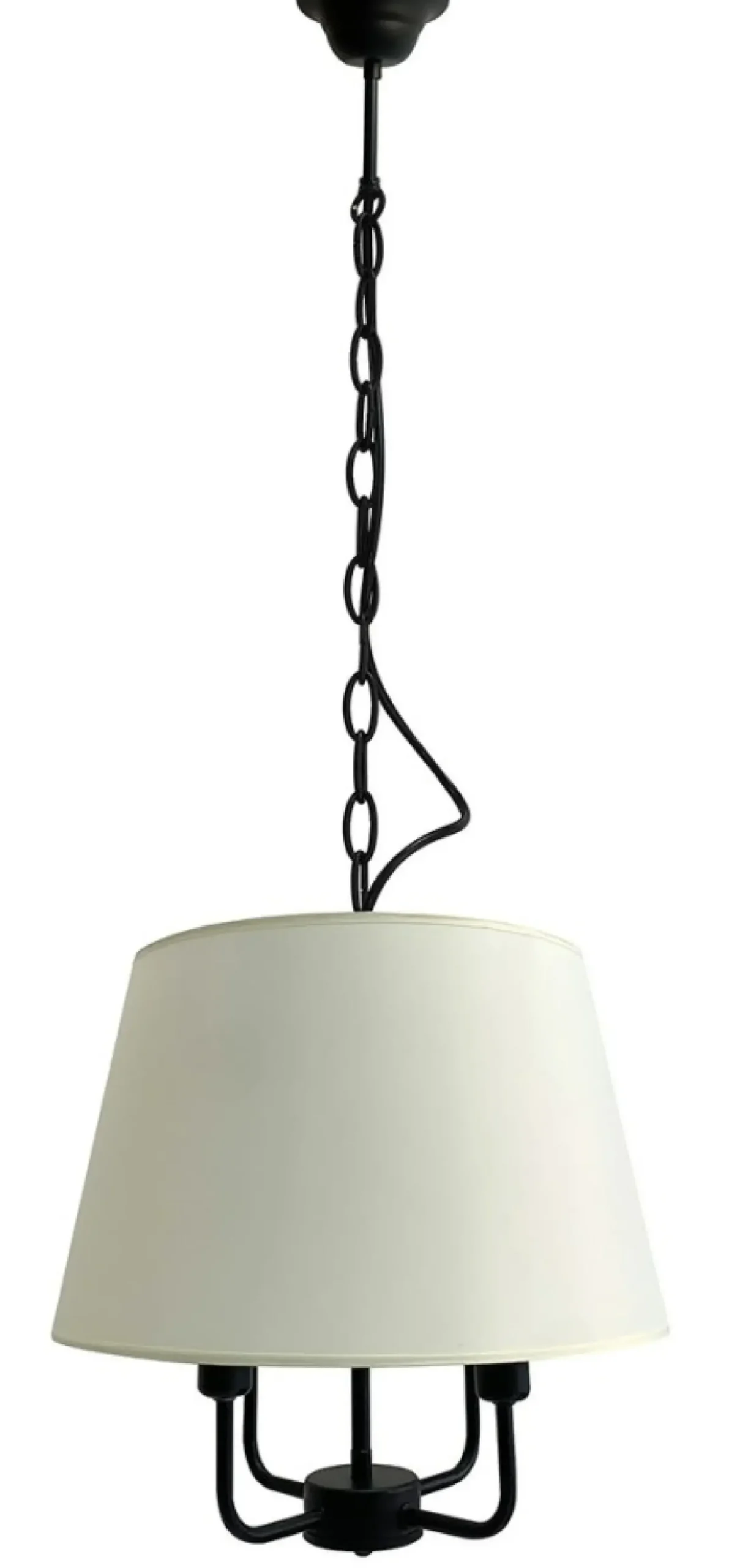 Best Czarny żyrandol z beżowym abażurem do salonu 31-01368 z serii PASTE Żyrandole Nowoczesne