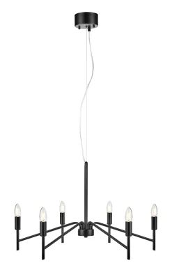 Sklep Kaja Czarny żyrandol z sześcioma małymi gwintami 108209 | Kaja Oświetlenie