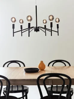 Sklep Kaja Czarny żyrandol z sześcioma małymi gwintami 108209 | Kaja Oświetlenie