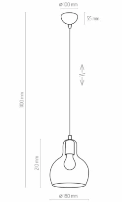 Sklep Kaja zwis z dekoracyjnym kloszem TK 602 MANGO | Kaja Oświetlenie