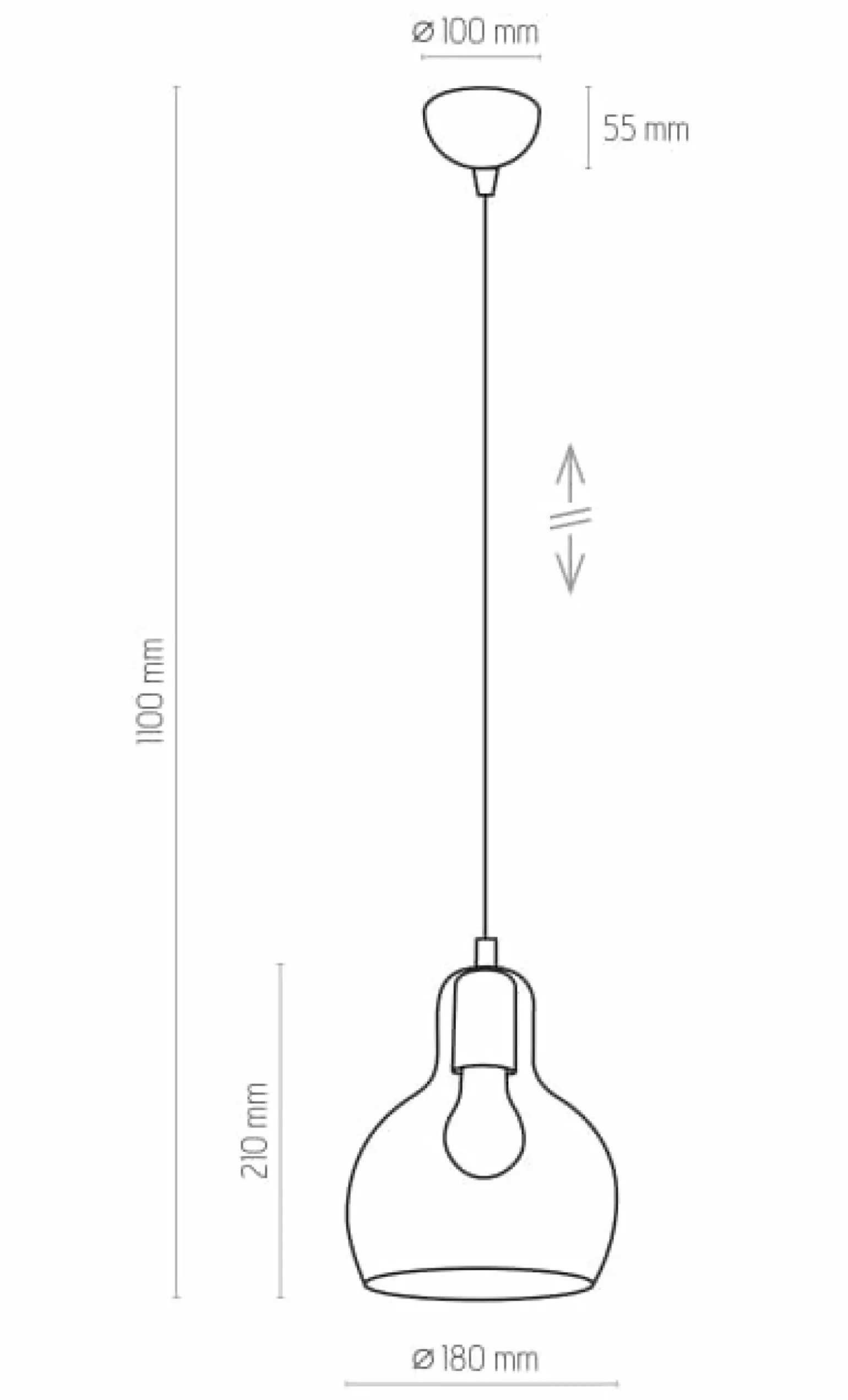 Sklep Kaja zwis z dekoracyjnym kloszem TK 602 MANGO | Kaja Oświetlenie