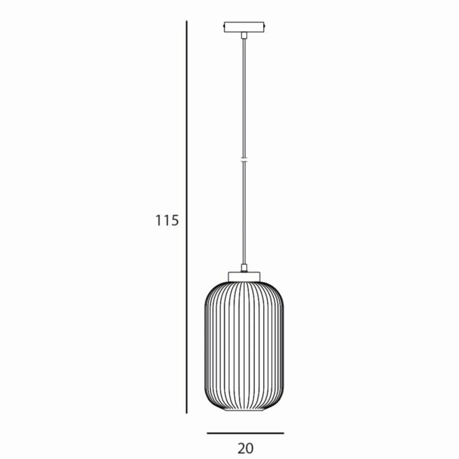 Cheap Czarny zwis z podłużnym, ryflowanym kloszem PND-52636-1-BK serii LINDO Żyrandole Nowoczesne