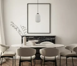 Cheap Czarny zwis z podłużnym, ryflowanym kloszem PND-52636-1-BK serii LINDO Żyrandole Nowoczesne