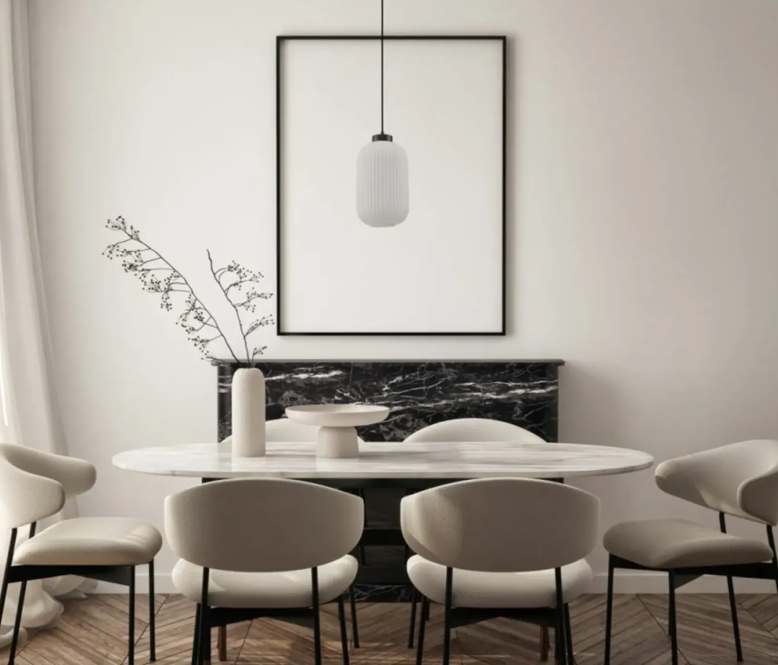 Cheap Czarny zwis z podłużnym, ryflowanym kloszem PND-52636-1-BK serii LINDO Żyrandole Nowoczesne