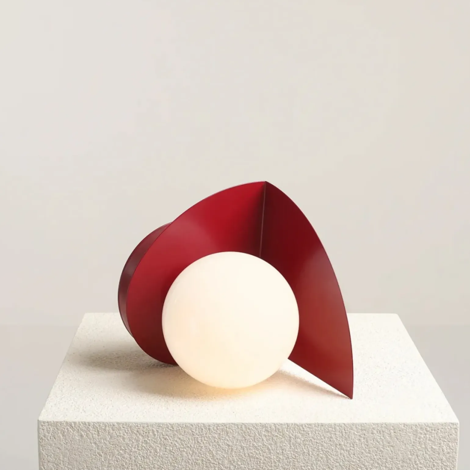 Sklep Kaja Czerwona, modernistyczna lampka stołowa ⌀14cm 1125B15 z serii LOOP | Kaja Oświet