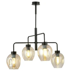 Discount Czteropunktowa, czarna lampa sufitowa 1165/4 LUKKA | Kaja Oświetlenie Żyrandole Nowoczesne