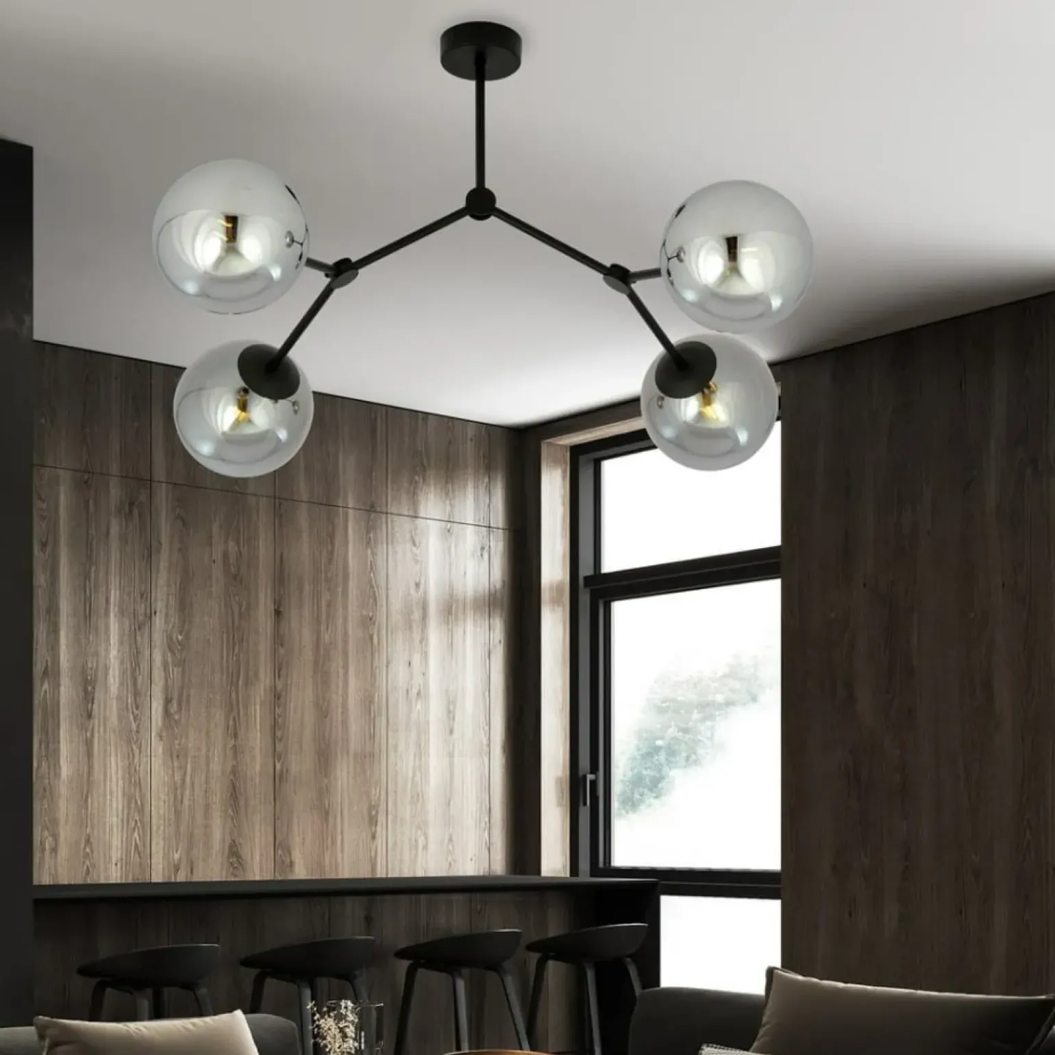 Flash Sale Czteropunktowa, loftowa lampa do sypialni 1134/4 SPACE | Kaja Żyrandole Nowoczesne