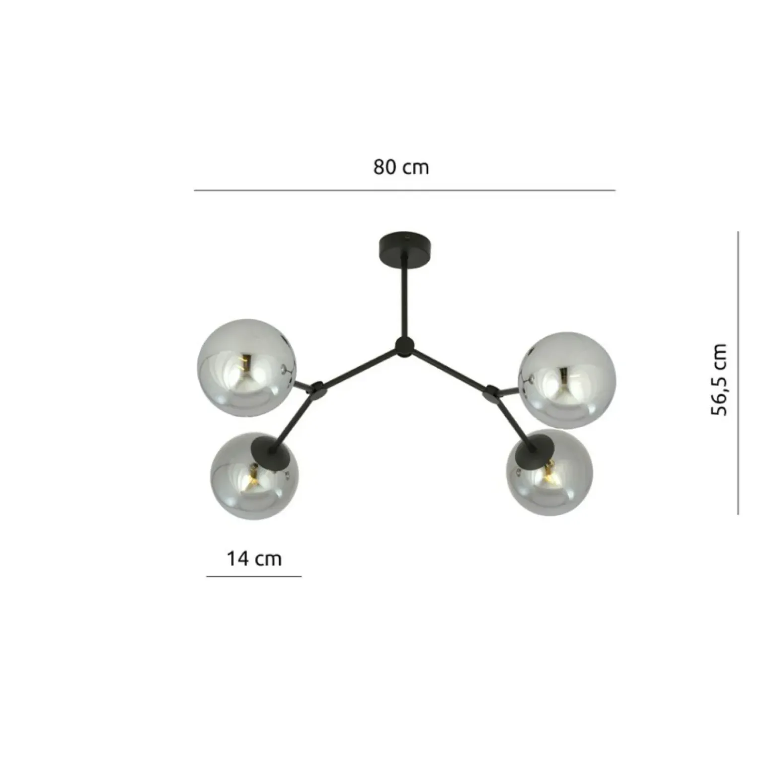 Flash Sale Czteropunktowa, loftowa lampa do sypialni 1134/4 SPACE | Kaja Żyrandole Nowoczesne