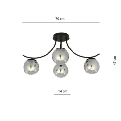 Clearance Czteroramienna lampa sufitowa z kloszami 1110/4 BOSTON | Kaja Żyrandole Nowoczesne