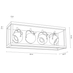 Cheap Dębowa lampa sufitowa z czarnymi reflektorami 5224474L ROY | Kaja Żyrandole Nowoczesne