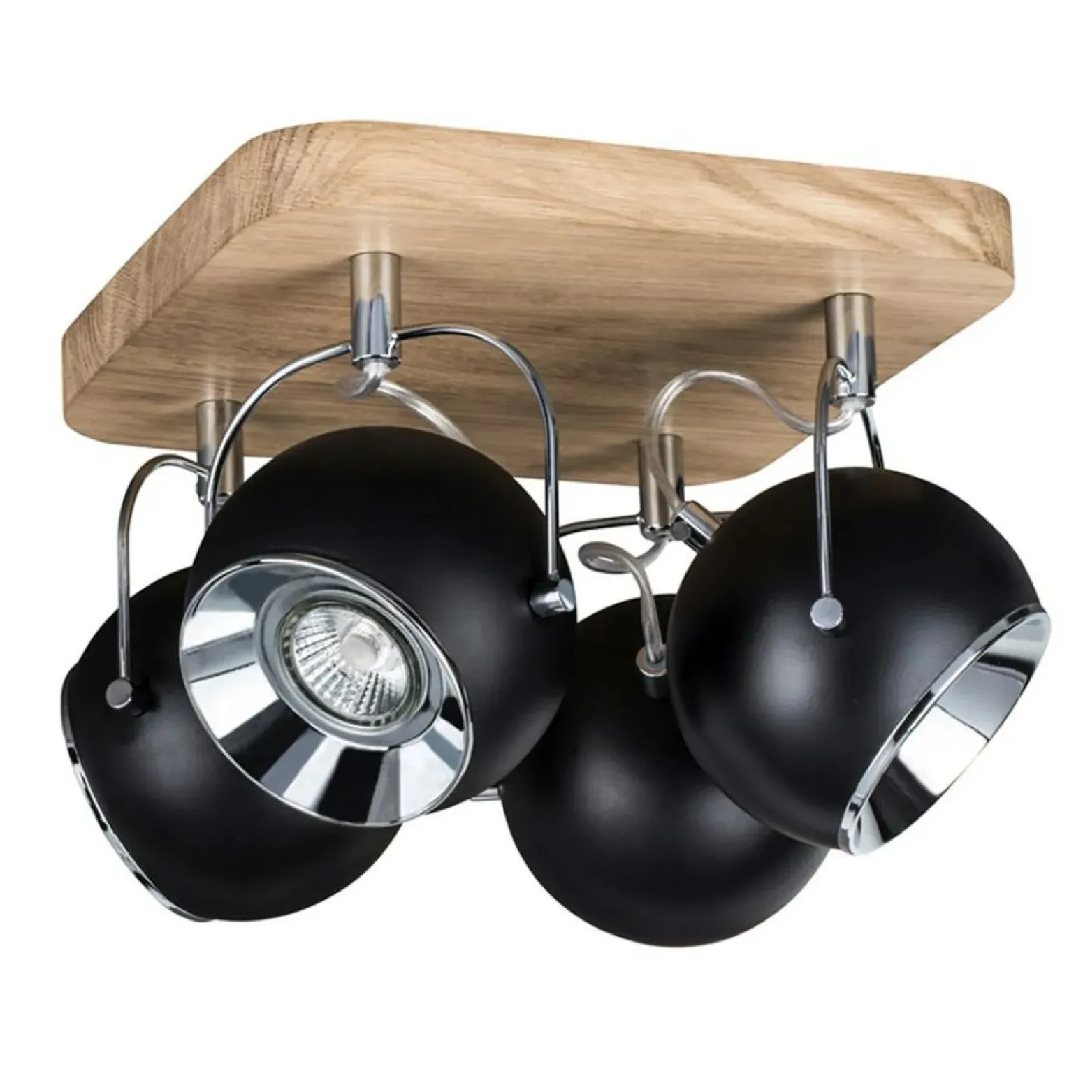 Outlet Dębowa lampa sufitowa z reflektorami 5133474 BALL WOOD | Kaja Żyrandole Nowoczesne