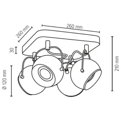 Outlet Dębowa lampa sufitowa z reflektorami 5133474 BALL WOOD | Kaja Żyrandole Nowoczesne