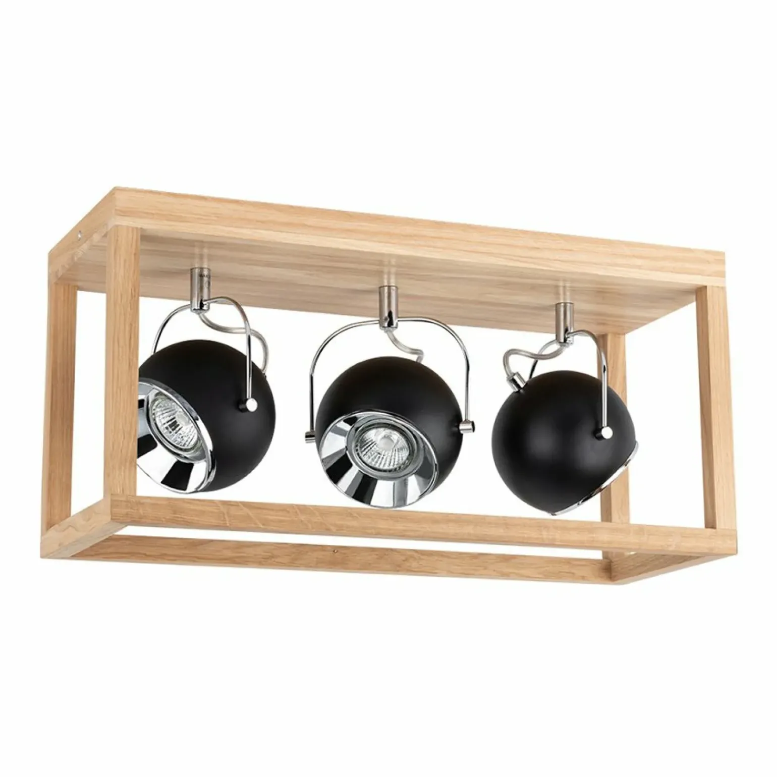 Flash Sale Dębowa lampa sufitowa z ruchomymi spotami 5224374 ROY | Kaja Żyrandole Nowoczesne