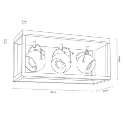 Flash Sale Dębowa lampa sufitowa z ruchomymi spotami 5224374 ROY | Kaja Żyrandole Nowoczesne