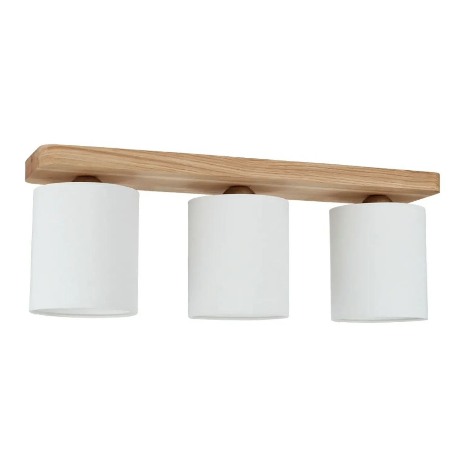 Store Dębowa listwa sufitowa z białymi abażurami 8512374 JENTA | Kaja Żyrandole Nowoczesne