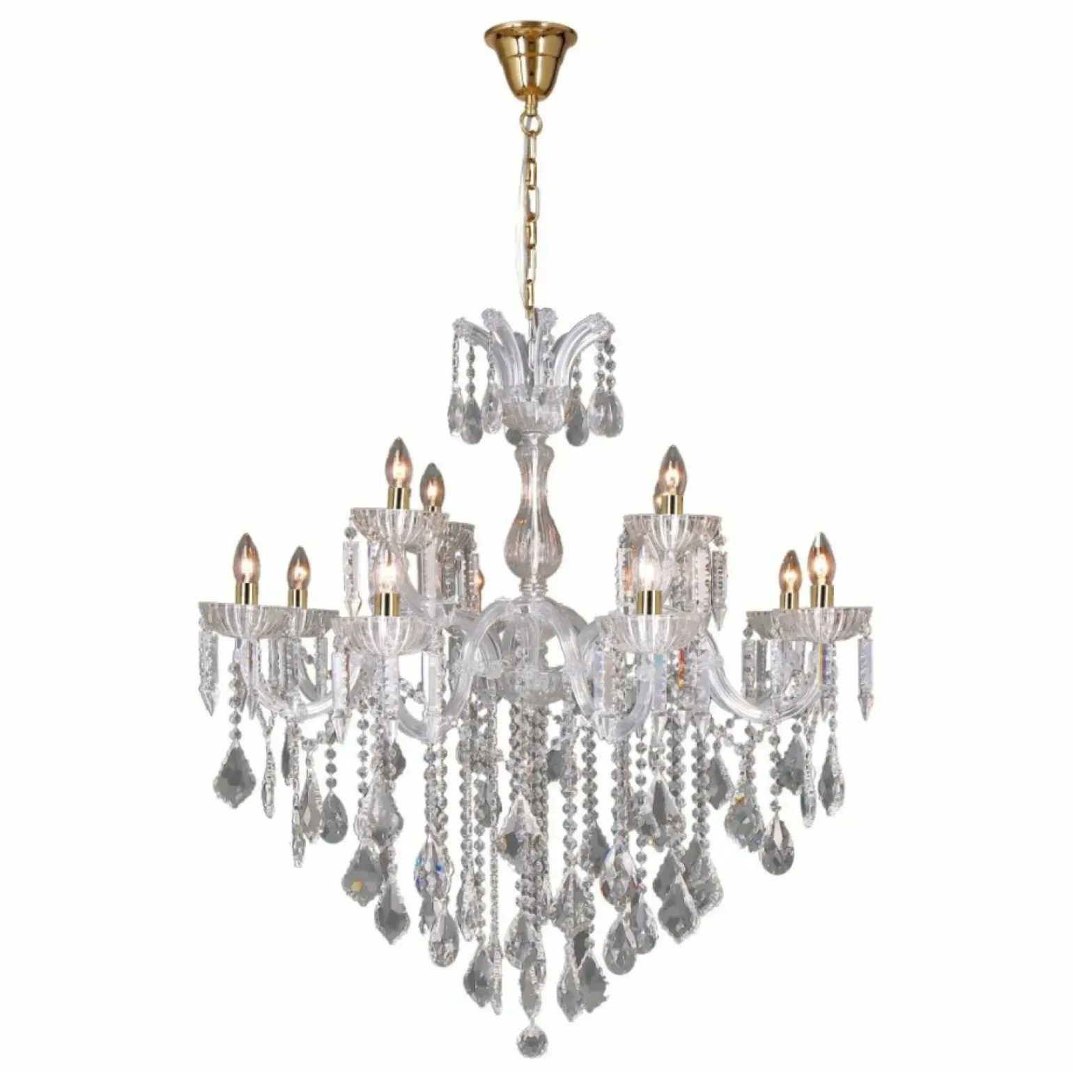 Outlet Dekoracyjna, kryształowa lampa wisząca ZM 17801/10+5-GLD CHATEAU | Kaja Żyrandole Nowoczesne