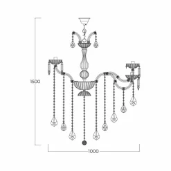Outlet Dekoracyjna, kryształowa lampa wisząca ZM 17801/10+5-GLD CHATEAU | Kaja Żyrandole Nowoczesne