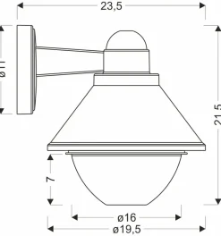 Sklep Kaja Dekoracyjna lampa ścienna na elewację 21-32362 SAGINIA | Kaja