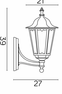 Sklep Kaja Dekoracyjna lampa ścienna, pojedyncza K 3012/1/M g z serii RETRO MIDI | Kaja Ośw