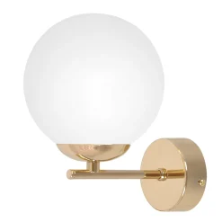 Sklep Kaja Dekoracyjna lampa ścienna, złoto-biały kinkiet K-5425 z serii REA