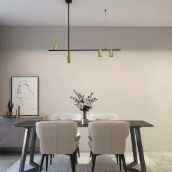 Best Dekoracyjna lampa nad stół LP-074/4PL BK/GD ARIZONA | Kaja Oświetlenie Żyrandole Nowoczesne